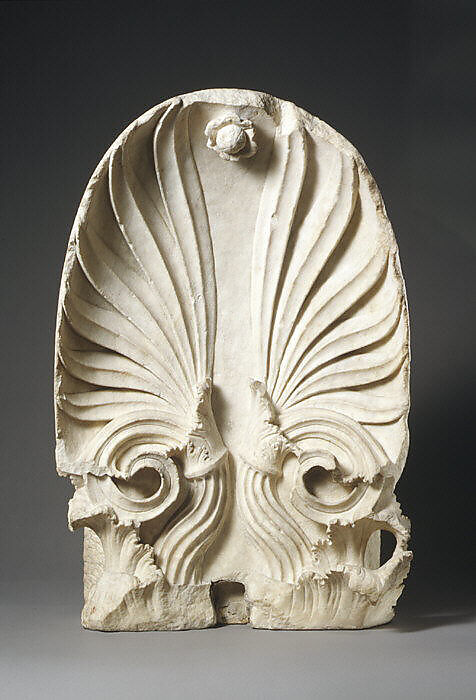 Marble akroterion of the grave monument of Timotheos and Nikon, Marble, Greek, Attic