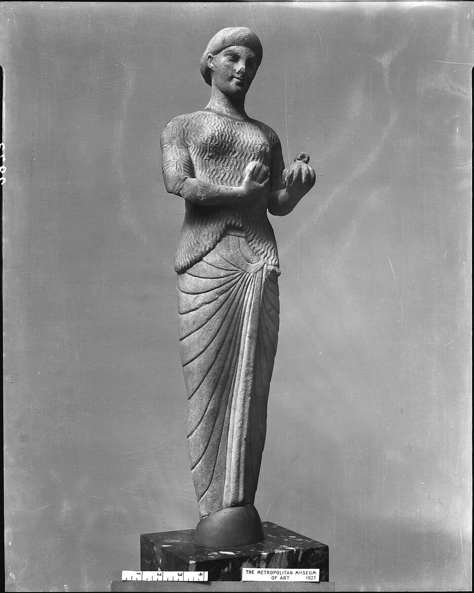 Marble Kore statuette, Marble, Greek