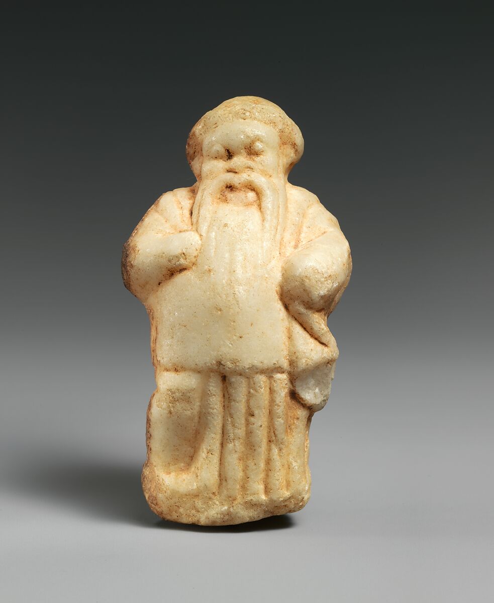 Marble statuette of a bearded man (Actor?), Marble, Island, Greek 