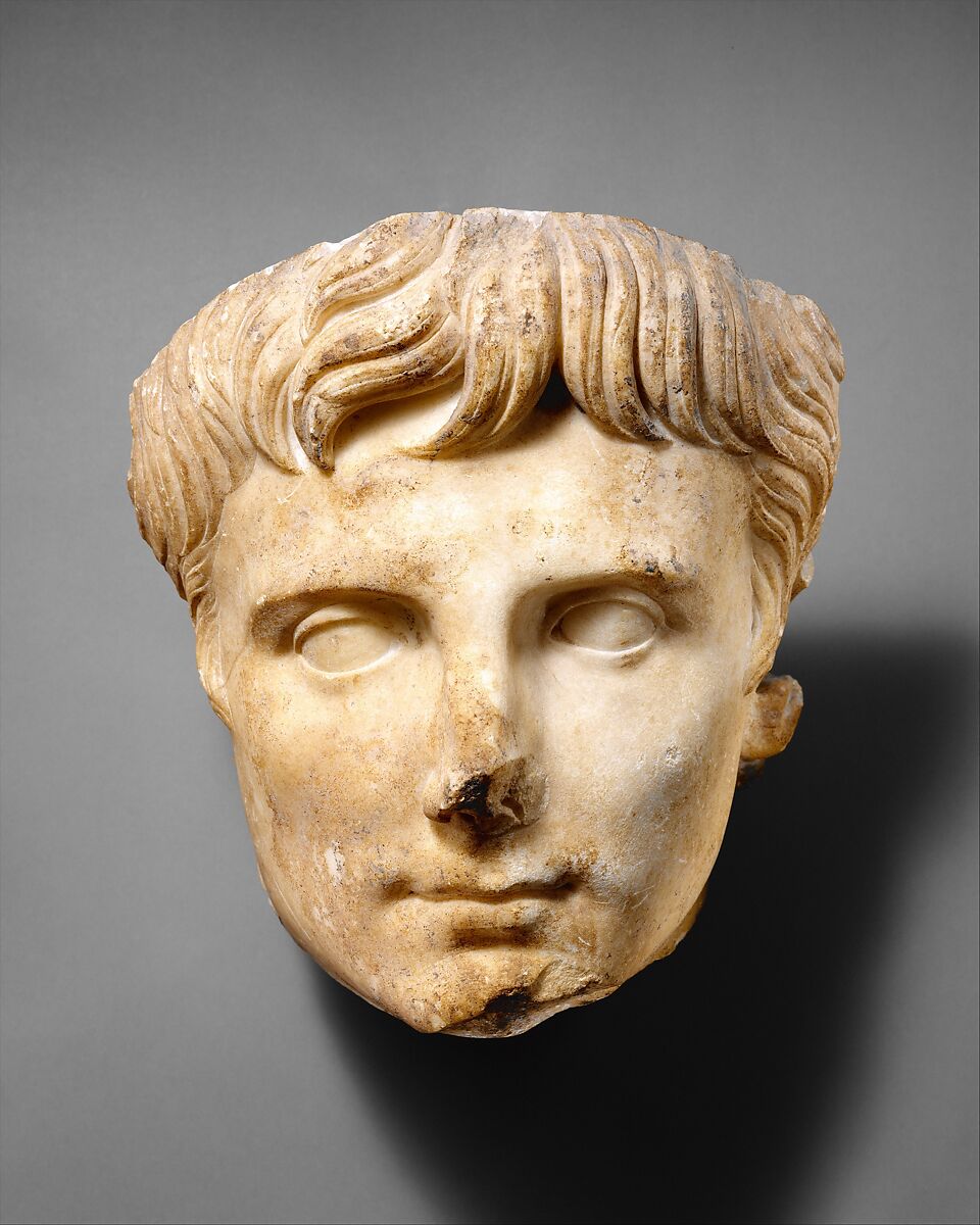 Marble portrait of the emperor Augustus, Marble, Roman