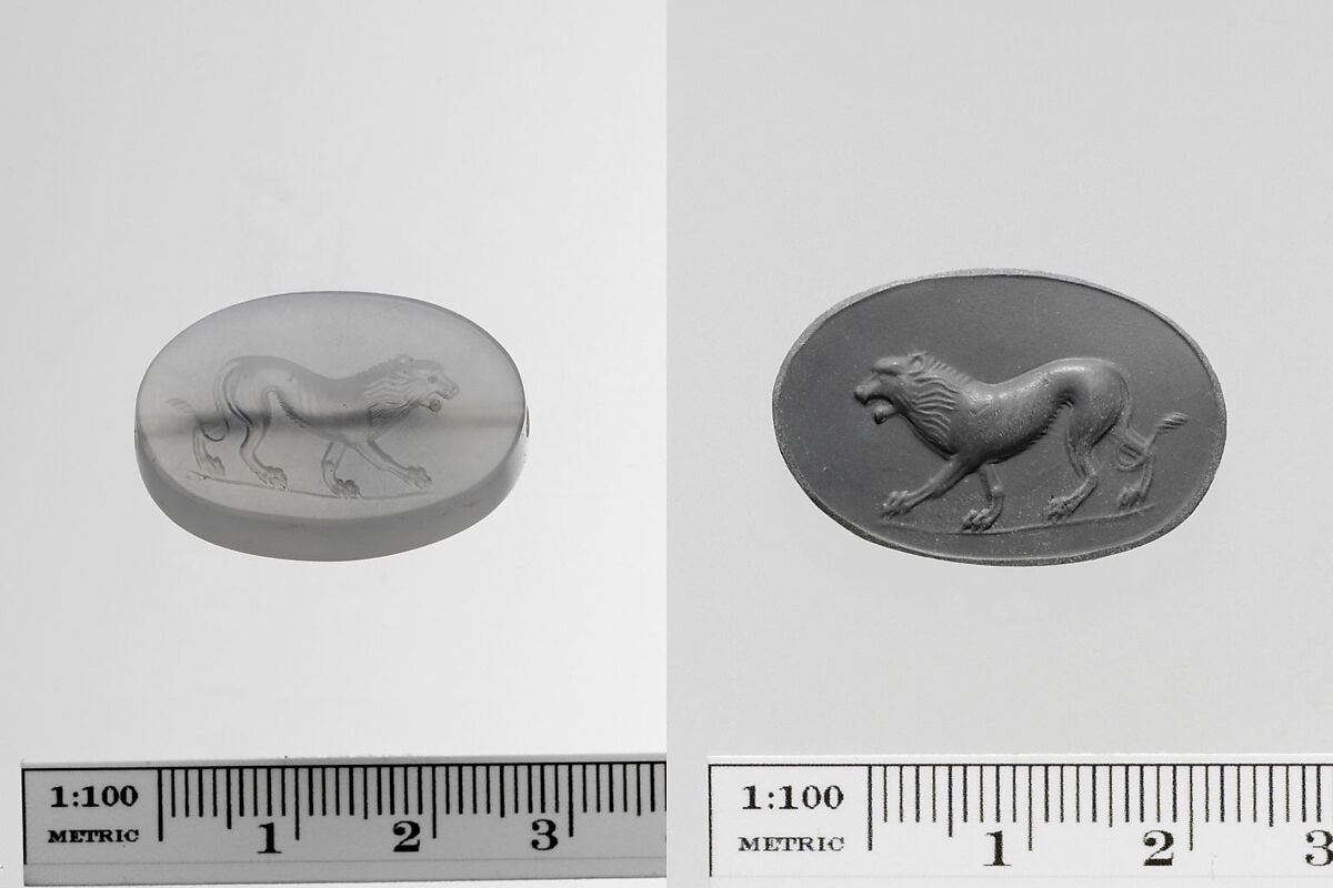 Chalcedony scaraboid seal, Chalcedony, Greek, Ionian ?