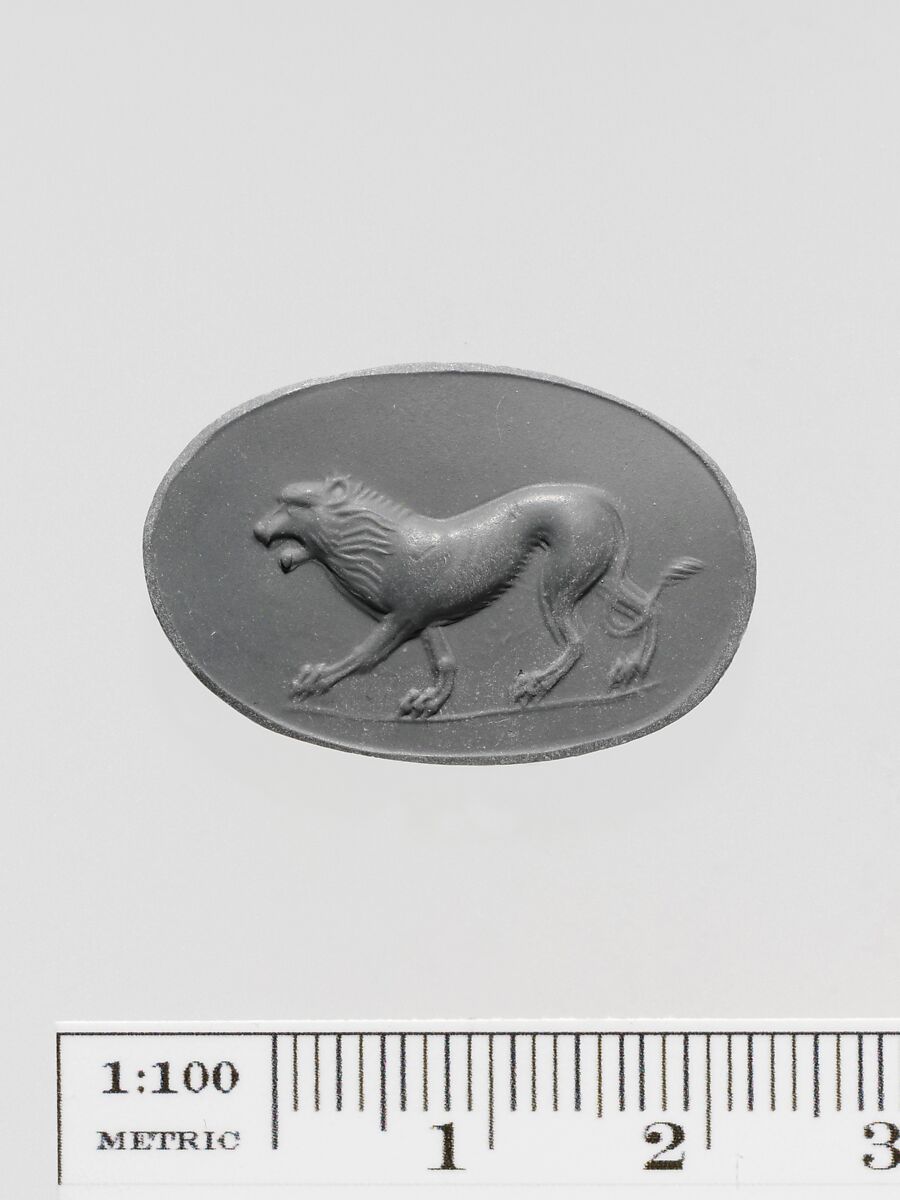 Chalcedony scaraboid seal, Chalcedony, Greek, Ionian ?