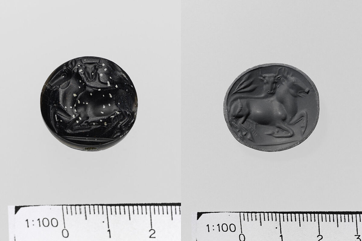 Agate lentoid seal, Agate, Minoan