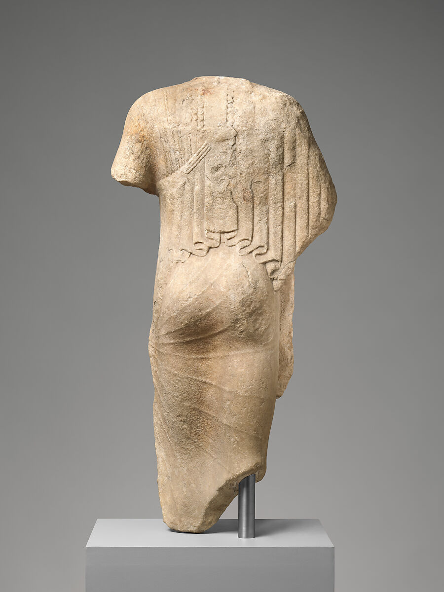 Marble statue of a kore (maiden), Marble, Island, Greek