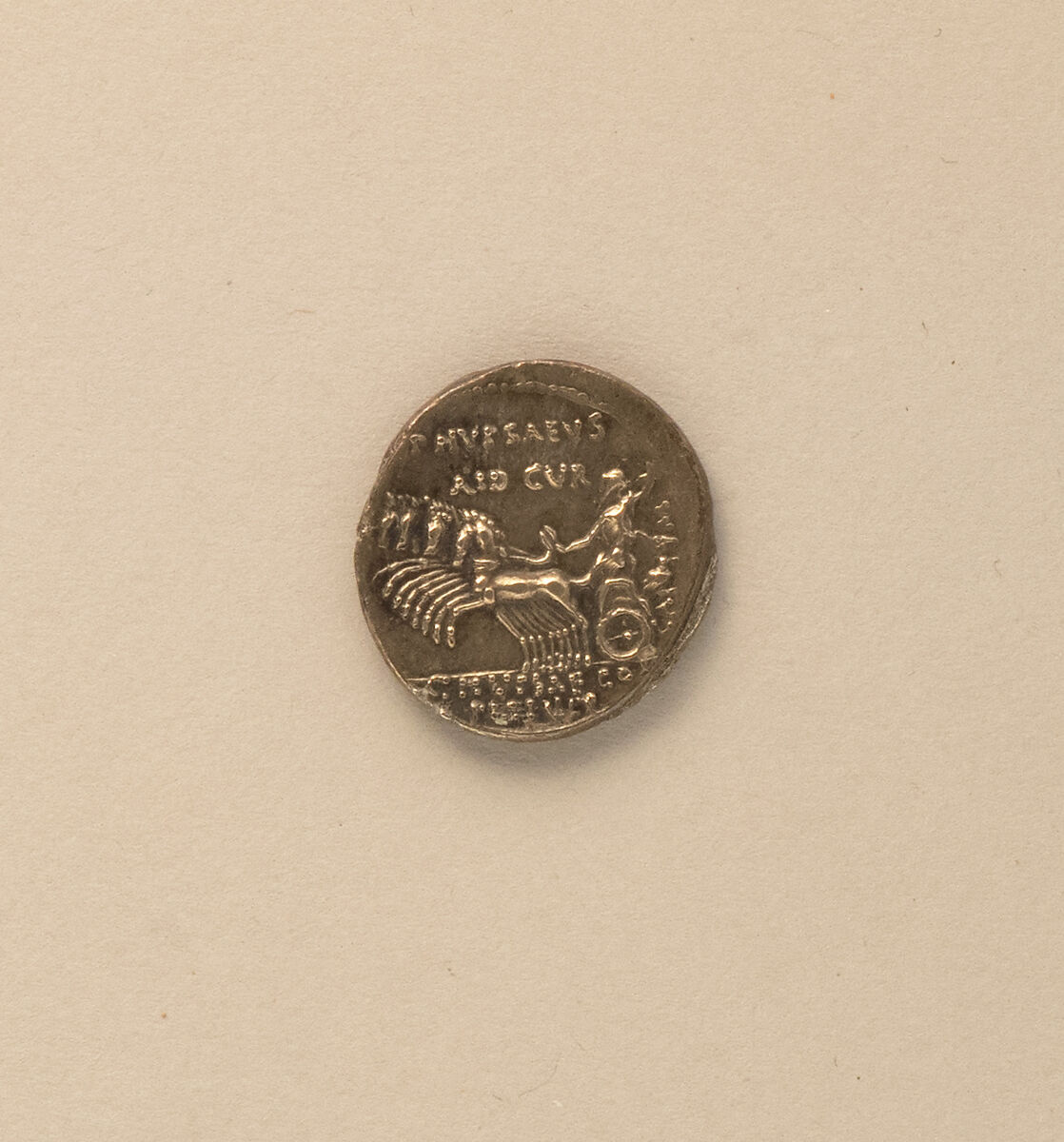 Silver denarius of Aemilius Scaurus, Silver, Roman
