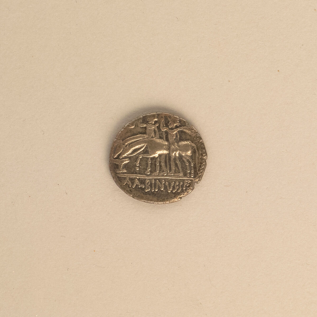 Silver denarius of Postumius Albinus, Silver, Roman