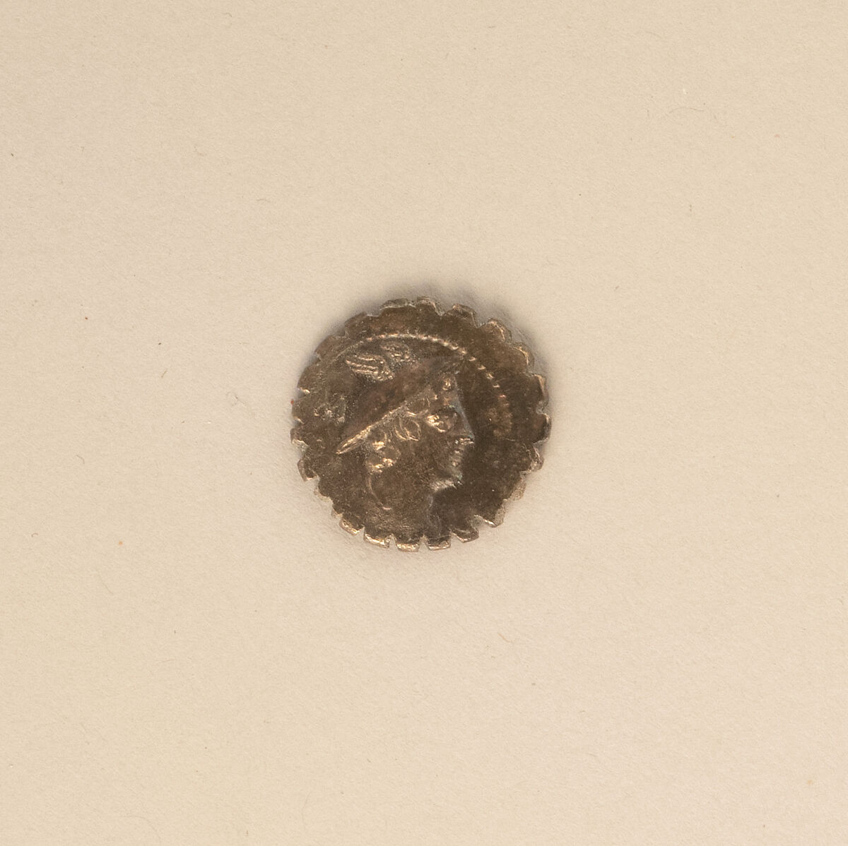 Silver denarius serratus of Mamilius Limetanus, Silver, Roman 