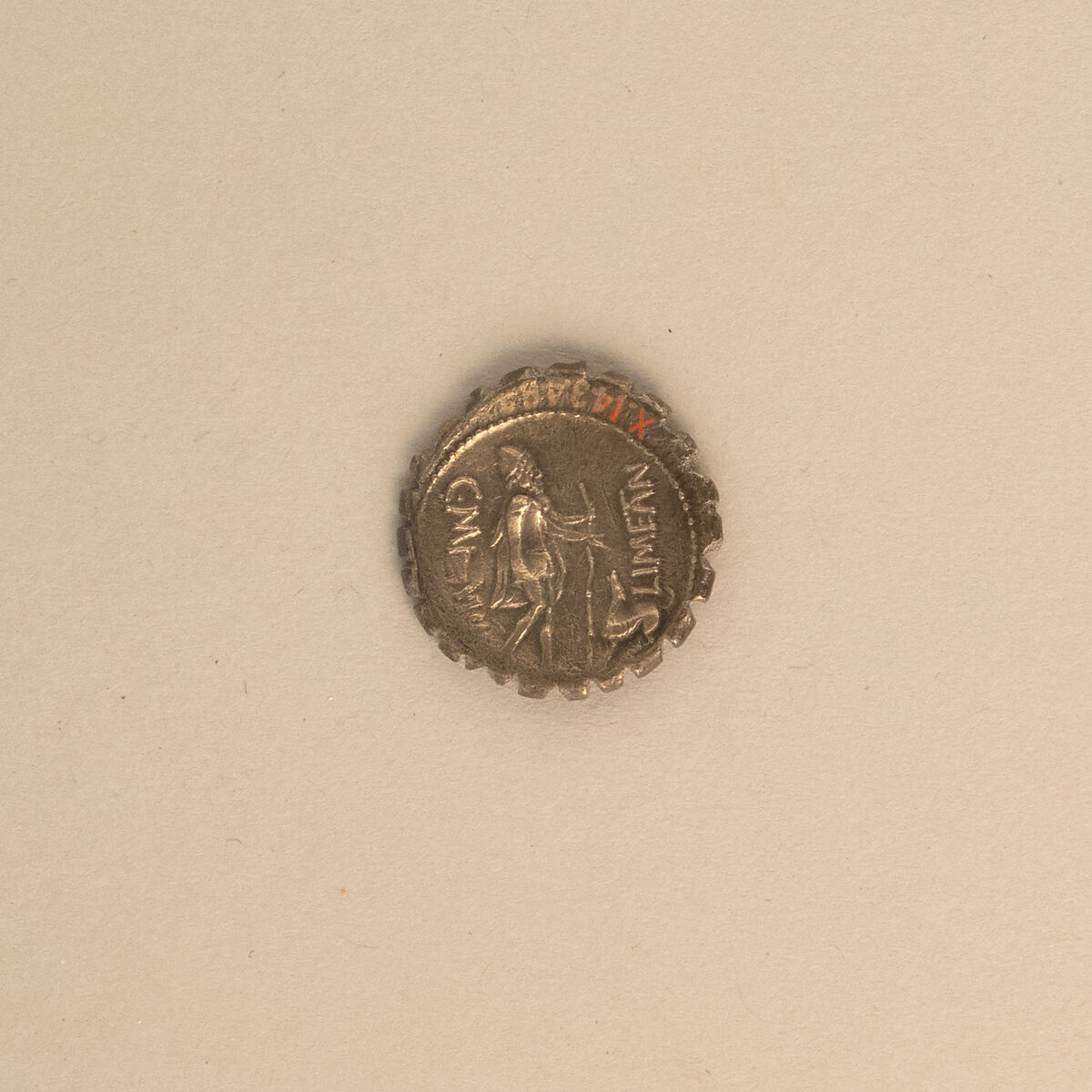 Silver denarius serratus of Mamilius Limetanus, Silver, Roman
