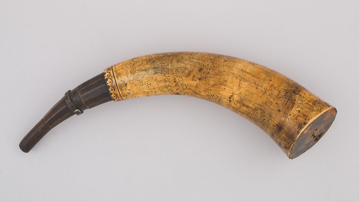 Powder Horn, Horn (cow), American, Fort Ticonderoga, New York