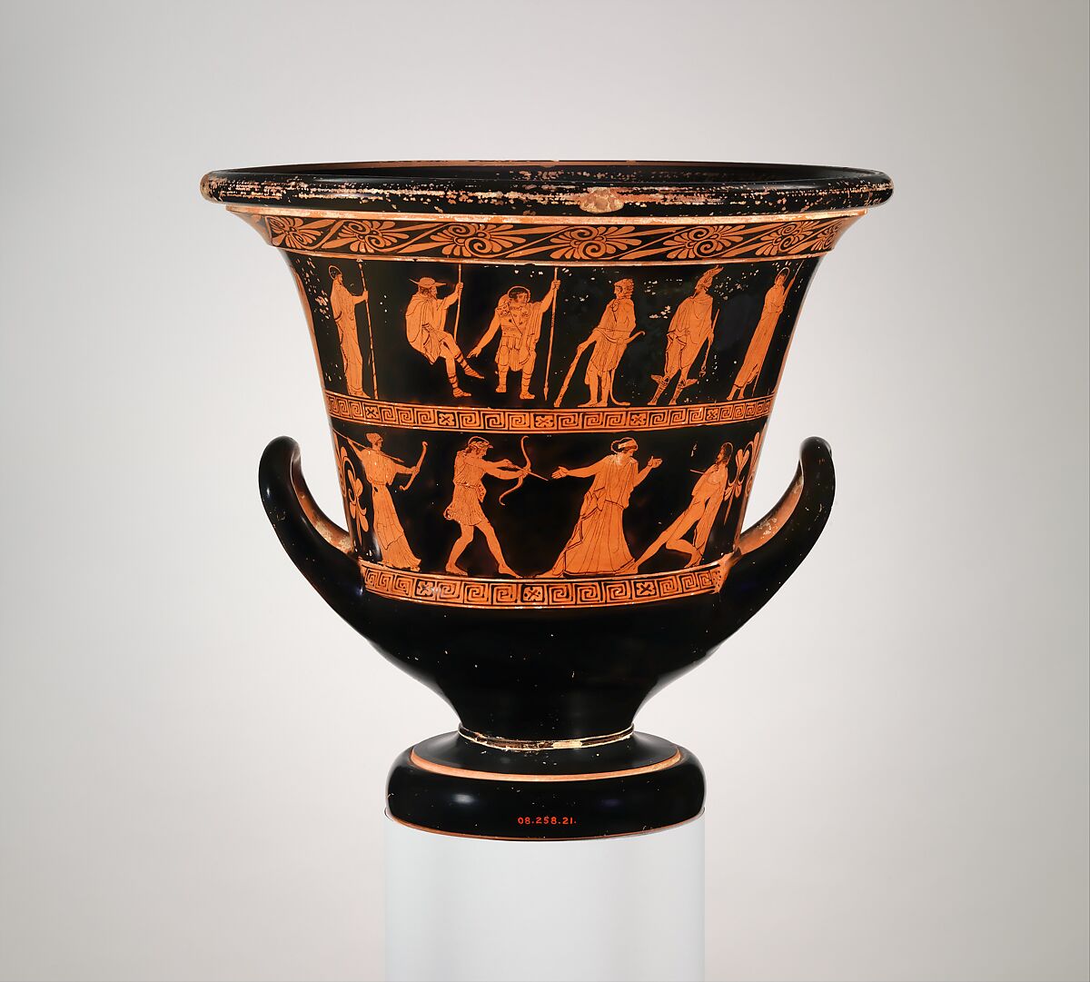 Attributed to the Nekyia Painter - Terracotta calyx-krater (bowl for mixing wine and water ...