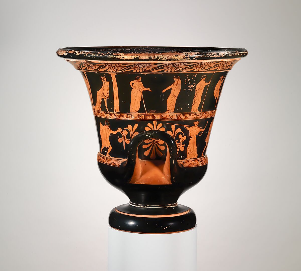 Terracotta calyx-krater (bowl for mixing wine and water), Attributed to the Nekyia Painter, Terracotta, Greek, Attic
