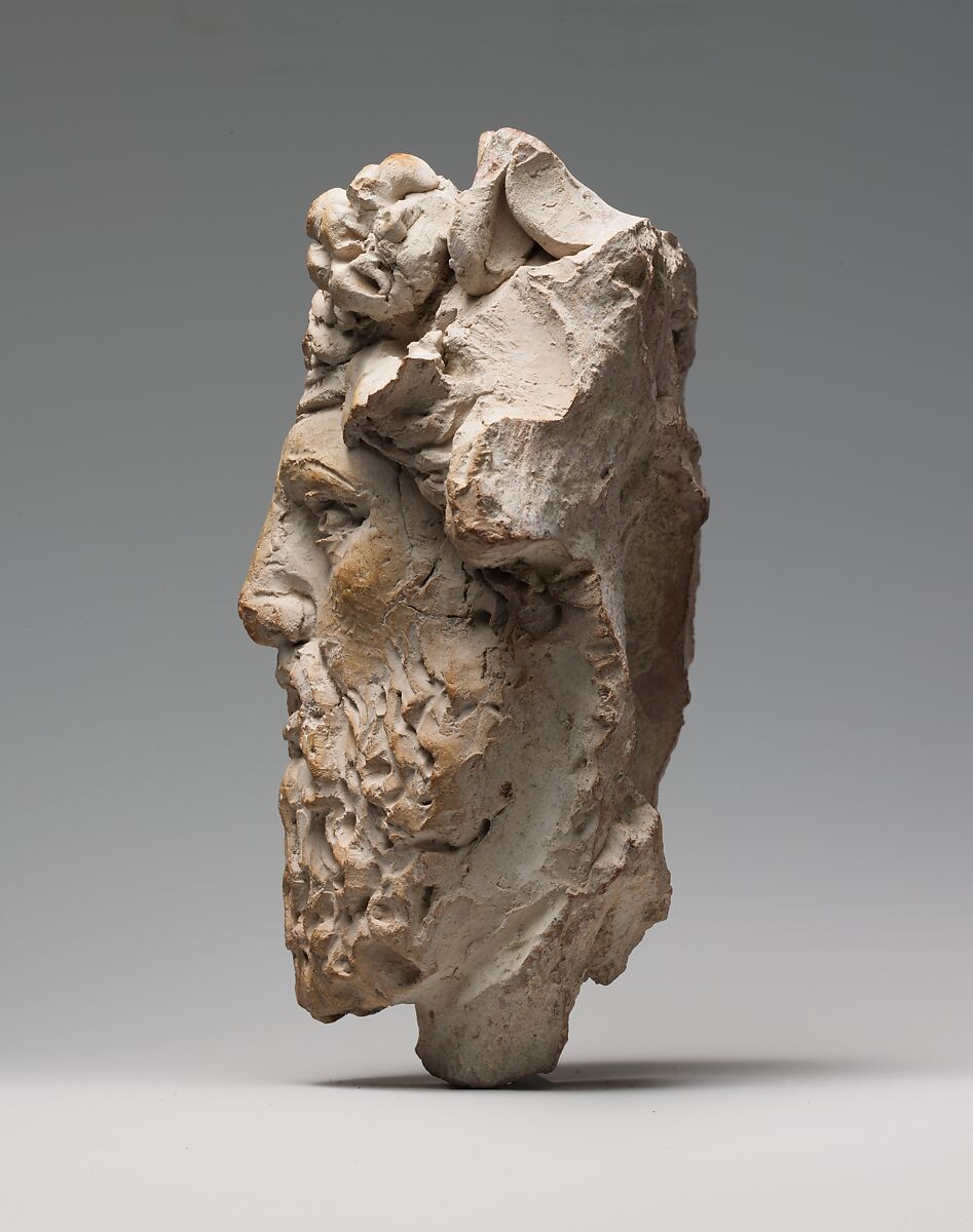 Terracotta head of Dionysos, Terracotta, Greek or Roman