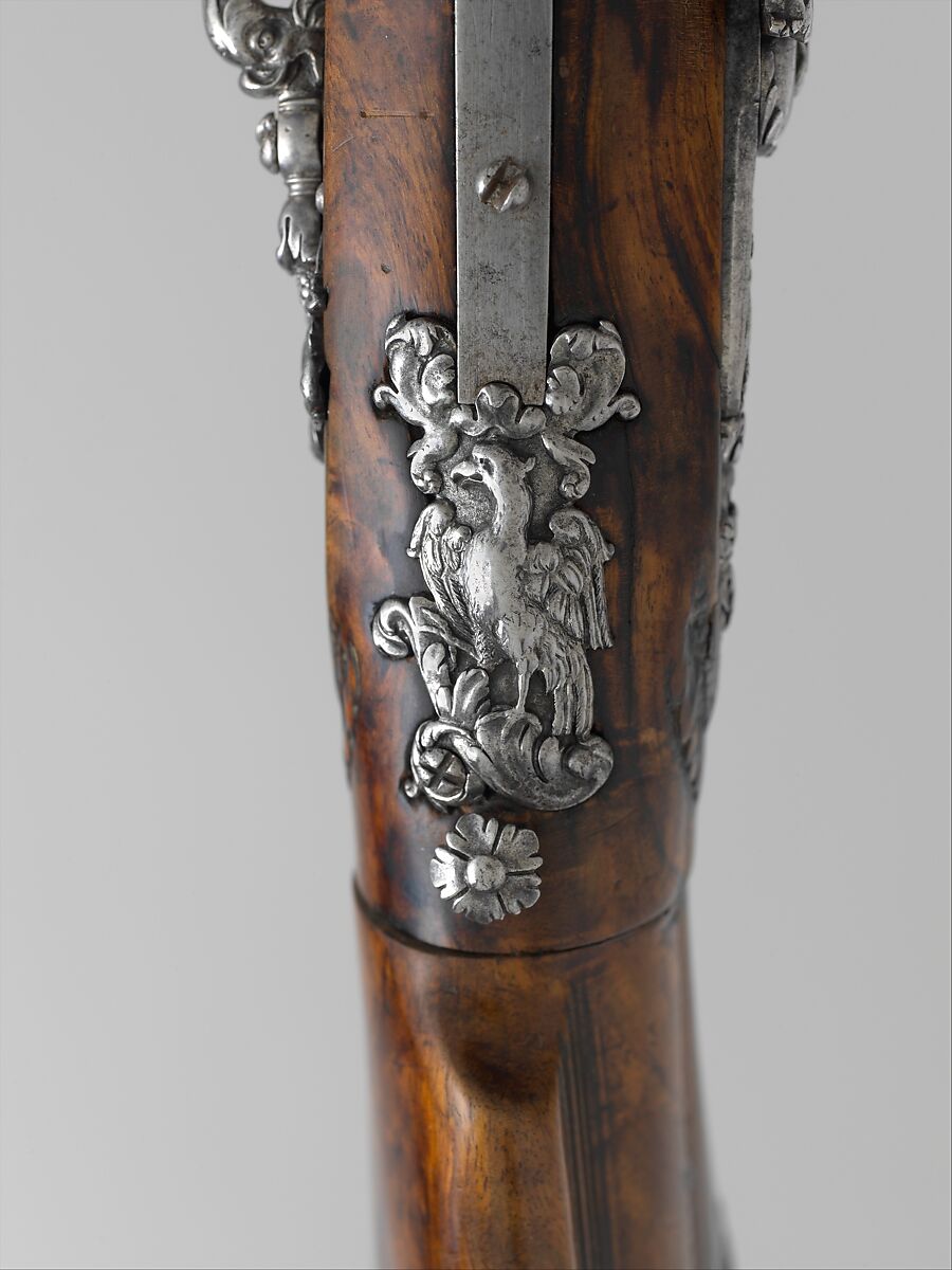 Carbine with Flintlock alla Fiorentina, Carlo Bottarelli (Italian, Brescia, active ca. 1660–90), Steel, wood (walnut), Italian, Brescia