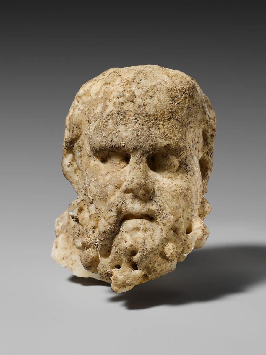 Marble head of a bearded man, Marble, Roman 