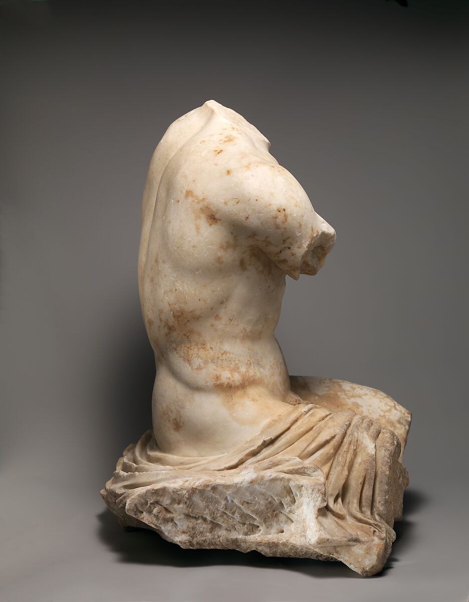 Statue of a seated man, Marble, Roman