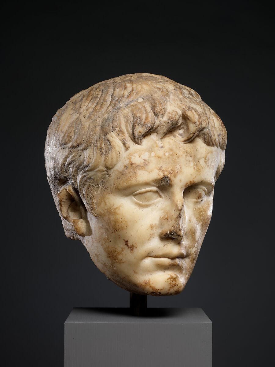 Marble portrait of the emperor Augustus, Marble, Roman