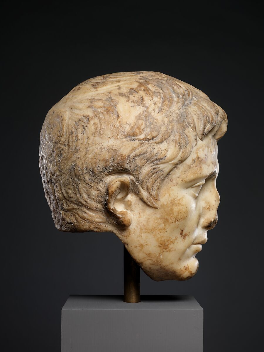 Marble portrait of the emperor Augustus, Marble, Roman