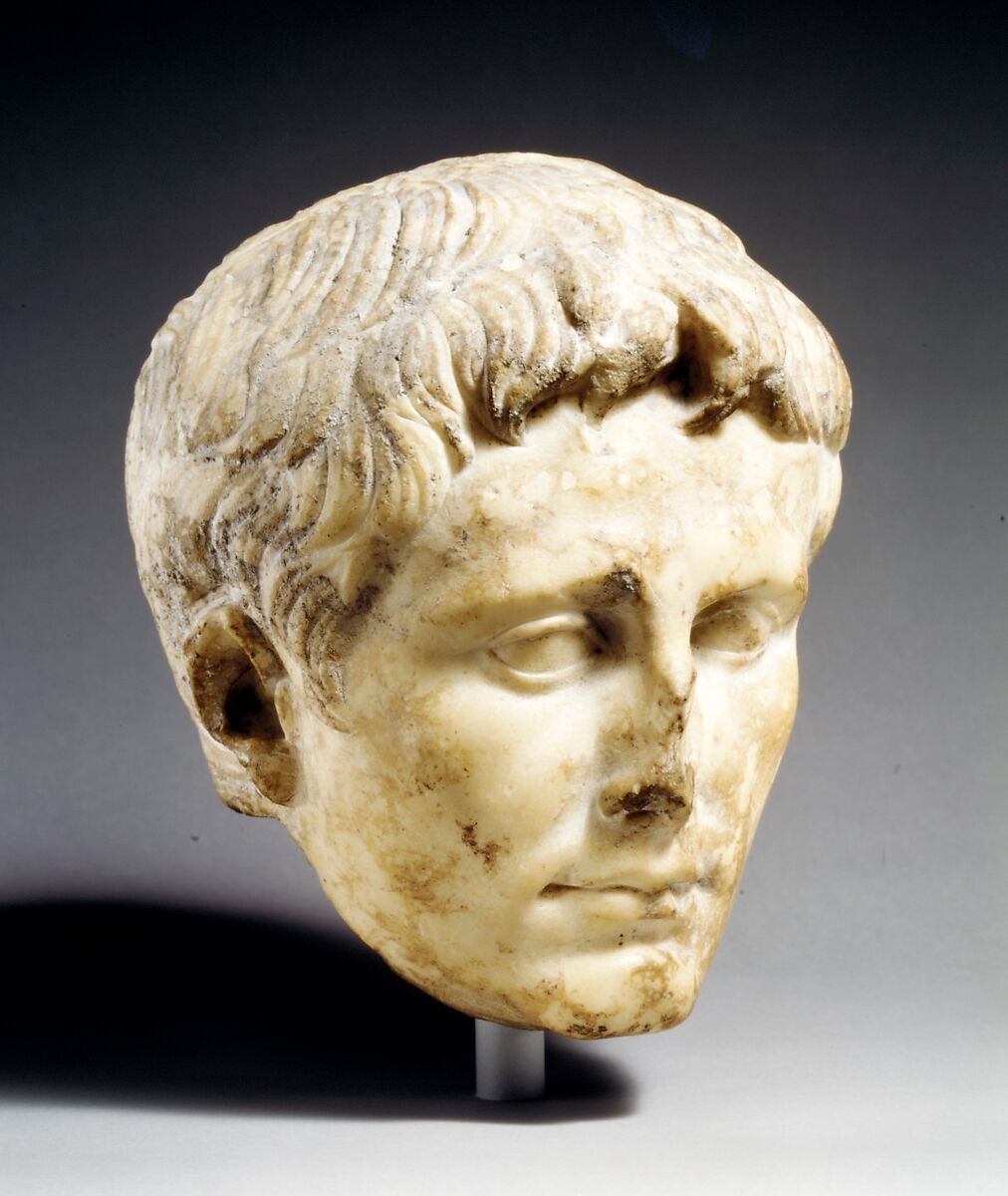 Marble portrait of the emperor Augustus, Marble, Roman