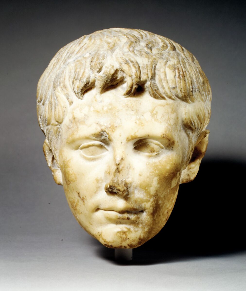 Marble portrait of the emperor Augustus, Marble, Roman