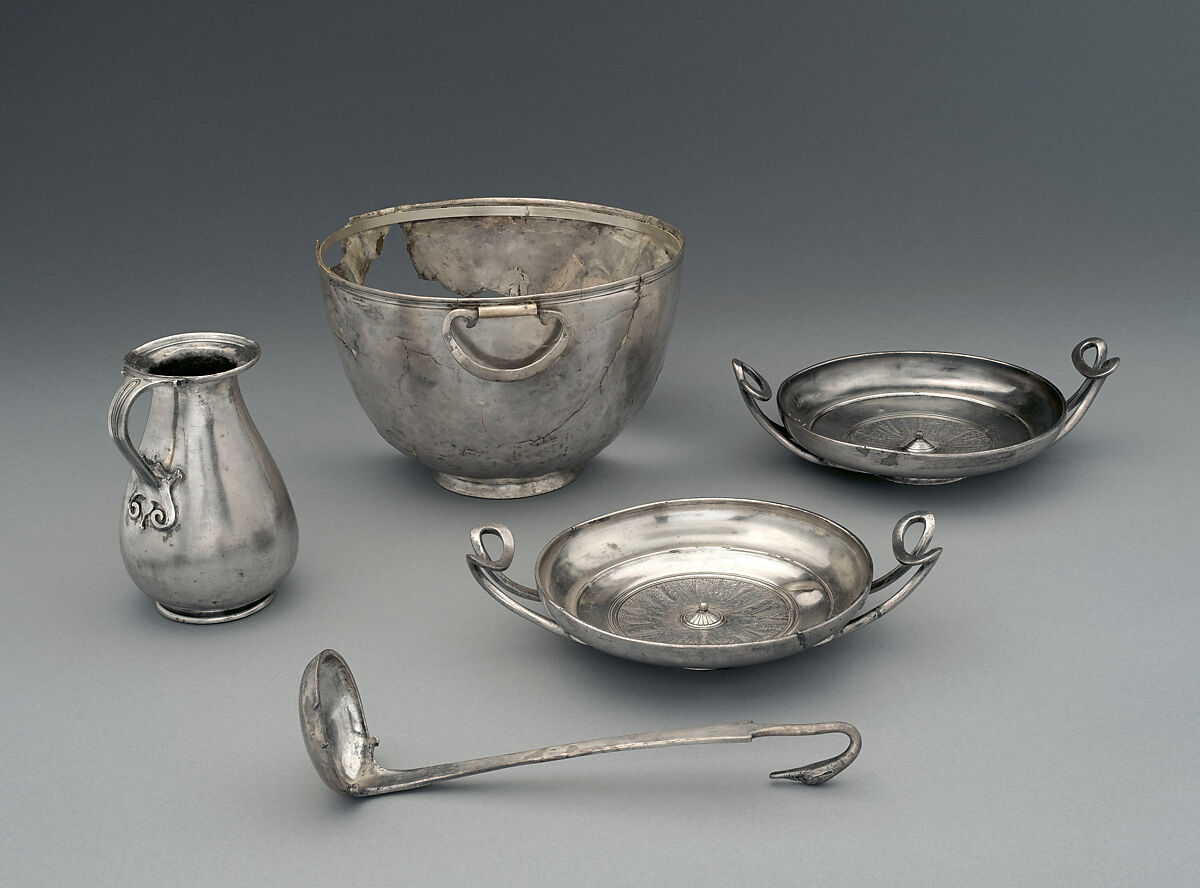 Silver jug, Silver, Greek, South Italian