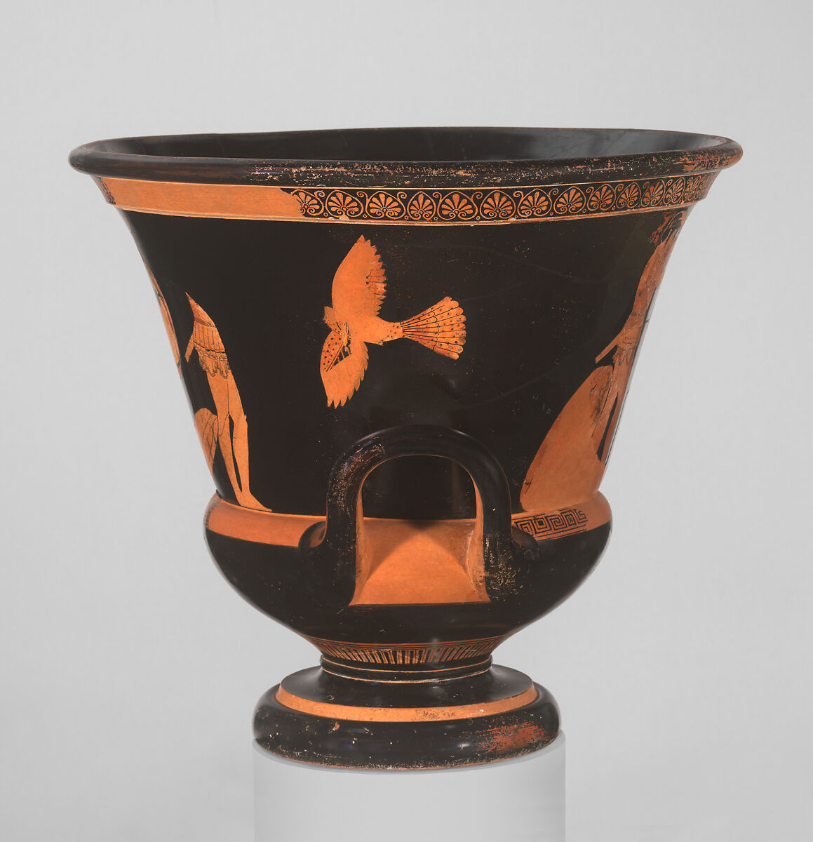 Terracotta calyx-krater (bowl for mixing wine and water), Attributed to the Kleophrades Painter, Terracotta, Greek, Attic