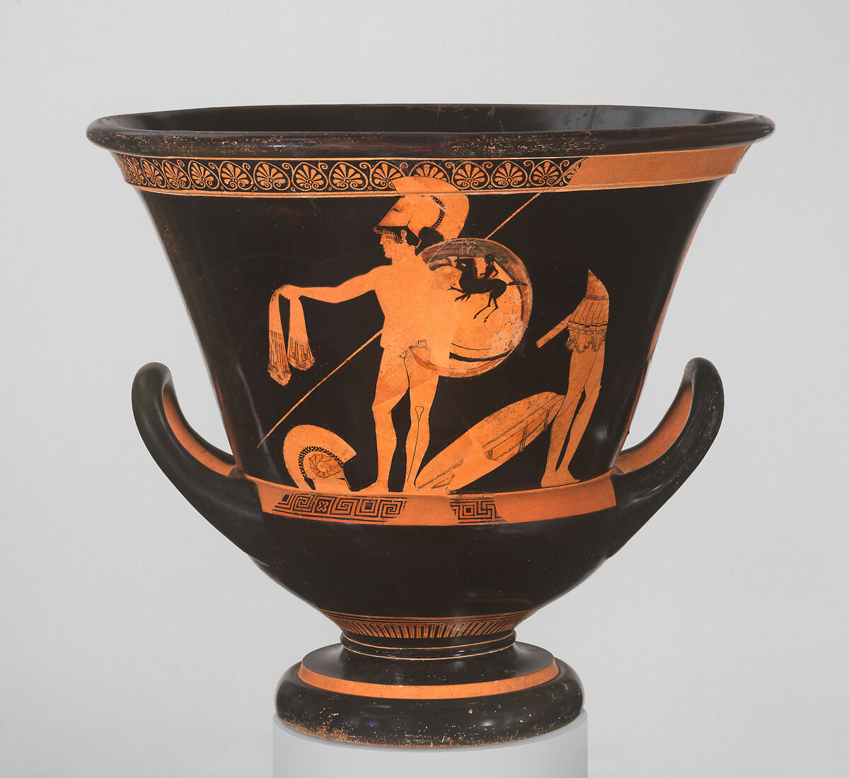 Terracotta calyx-krater (bowl for mixing wine and water), Attributed to the Kleophrades Painter, Terracotta, Greek, Attic