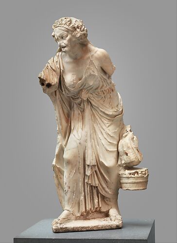 Marble statue of an old woman