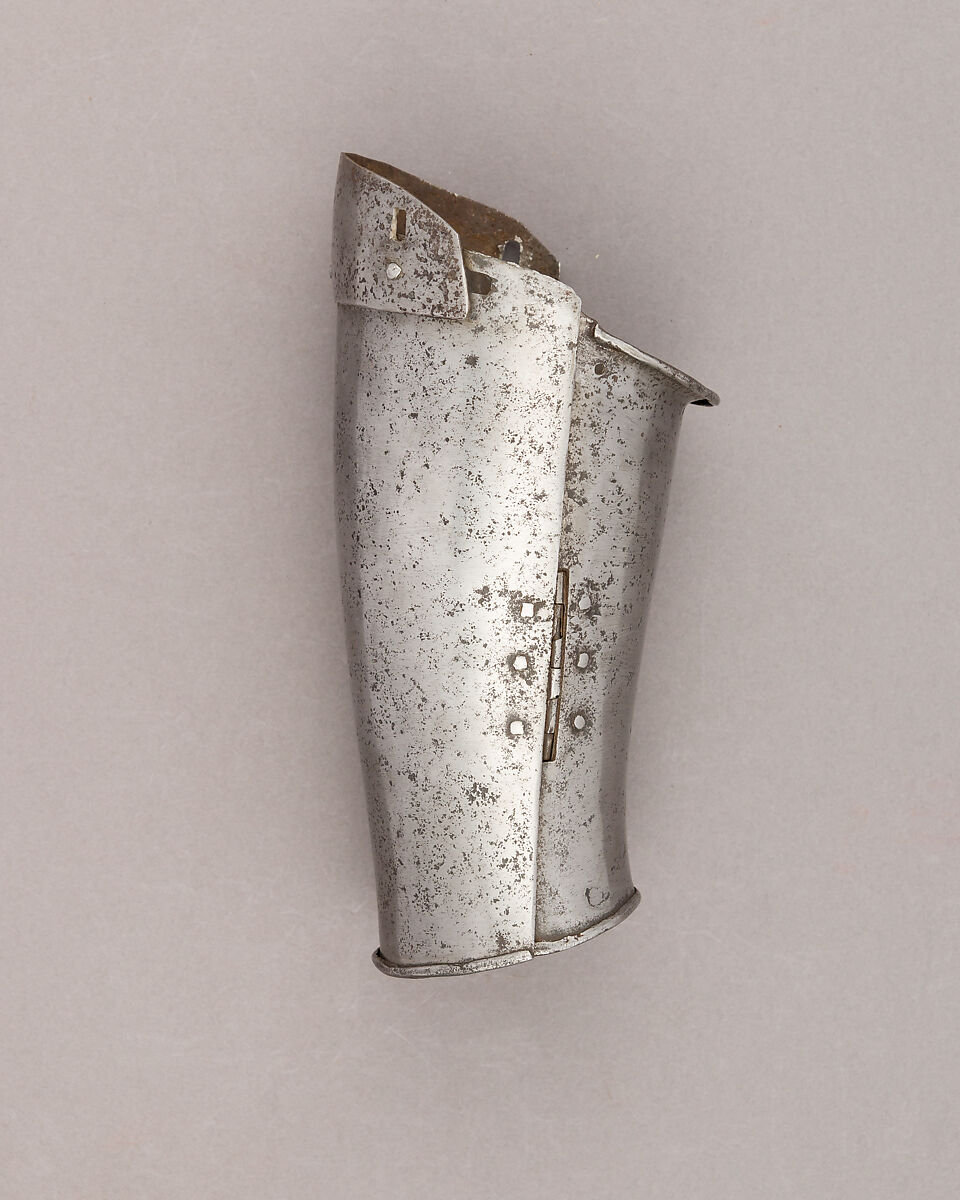 Composed Armor, Right pauldron (shoulder defense) marked by Matthes Deutsch (German, Landshut, documented 1485–1505), Steel, iron, copper alloy (latten), leather, brass, European, Italian and German