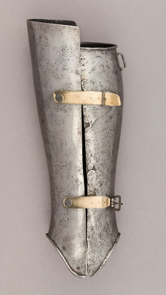 Composed Armor, Right pauldron (shoulder defense) marked by Matthes Deutsch (German, Landshut, documented 1485–1505), Steel, iron, copper alloy (latten), leather, brass, European, Italian and German