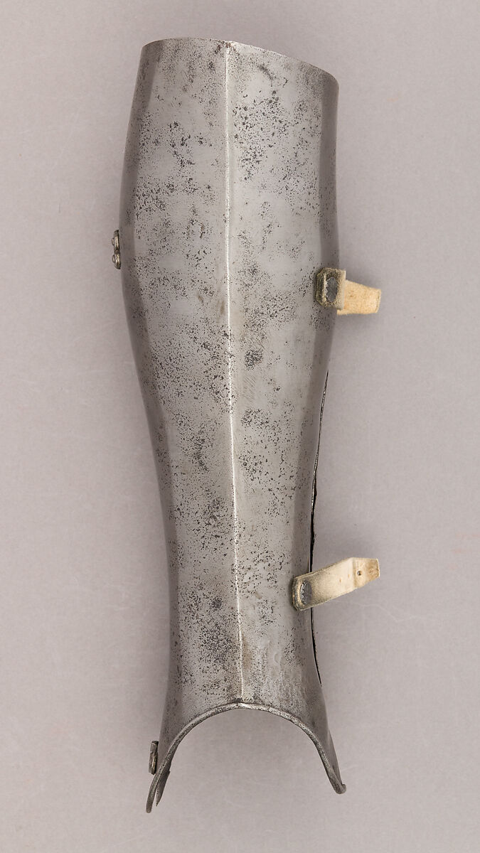 Composed Armor, Right pauldron (shoulder defense) marked by Matthes Deutsch (German, Landshut, documented 1485–1505), Steel, iron, copper alloy (latten), leather, brass, European, Italian and German