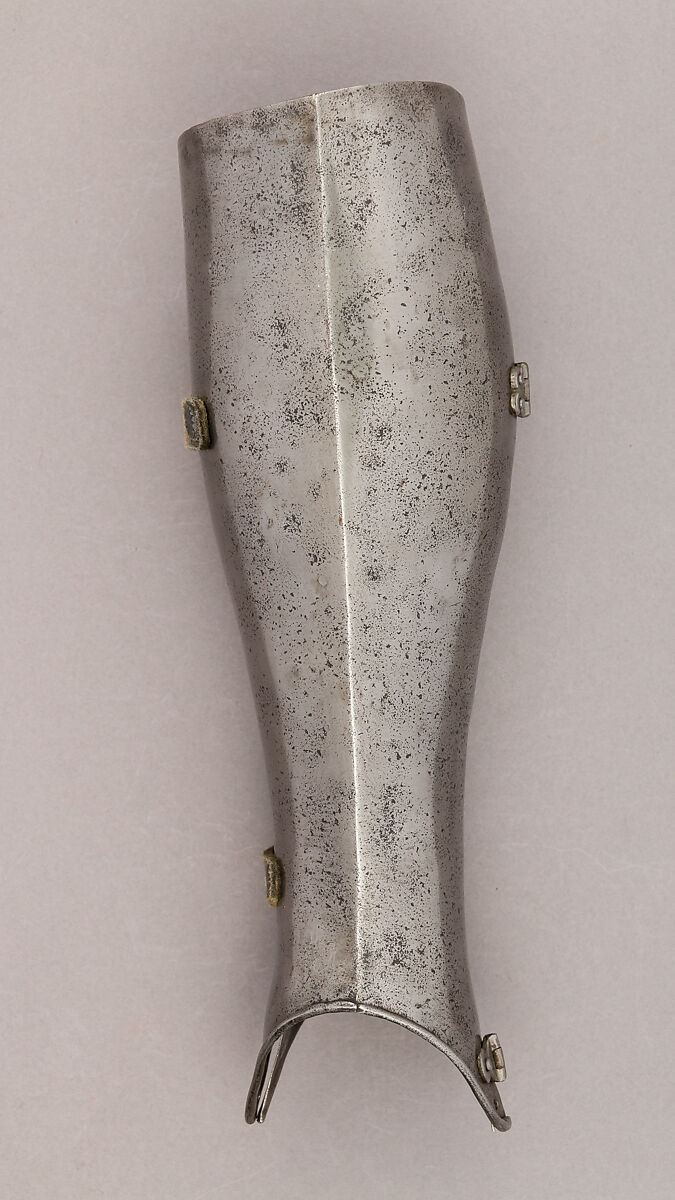 Composed Armor, Right pauldron (shoulder defense) marked by Matthes Deutsch (German, Landshut, documented 1485–1505), Steel, iron, copper alloy (latten), leather, brass, European, Italian and German