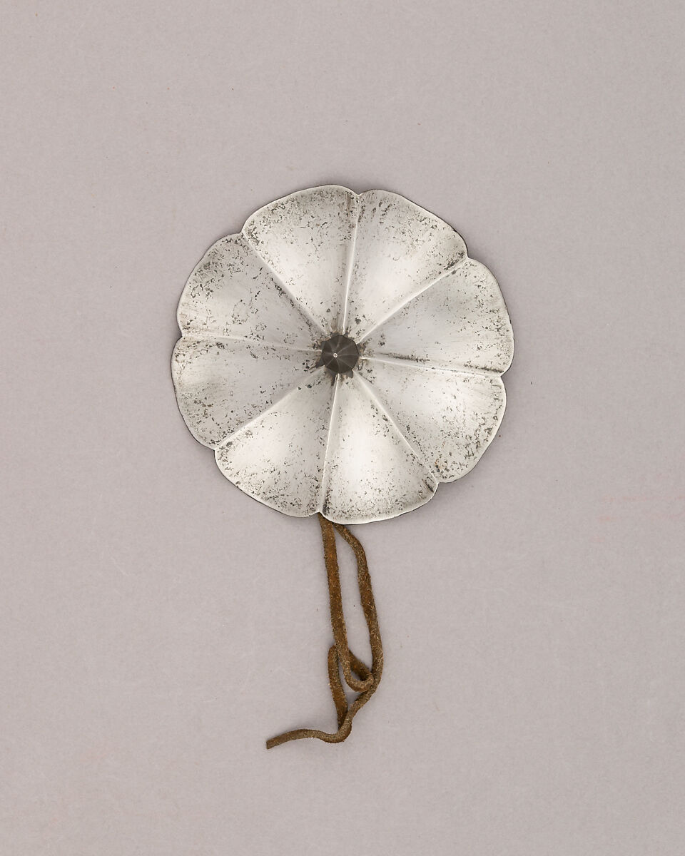 Composed Armor, Right pauldron (shoulder defense) marked by Matthes Deutsch (German, Landshut, documented 1485–1505), Steel, iron, copper alloy (latten), leather, brass, European, Italian and German