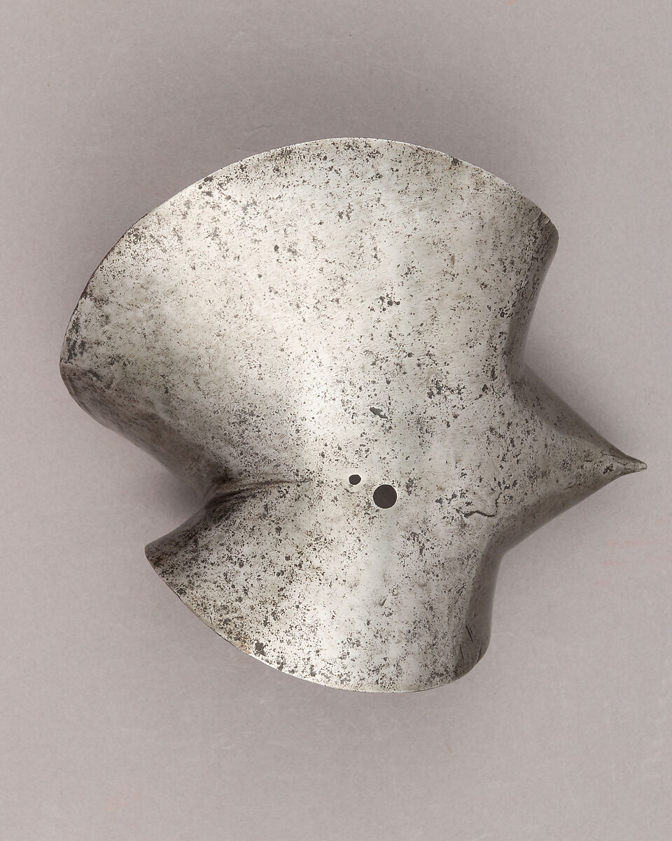 Composed Armor, Right pauldron (shoulder defense) marked by Matthes Deutsch (German, Landshut, documented 1485–1505), Steel, iron, copper alloy (latten), leather, brass, European, Italian and German