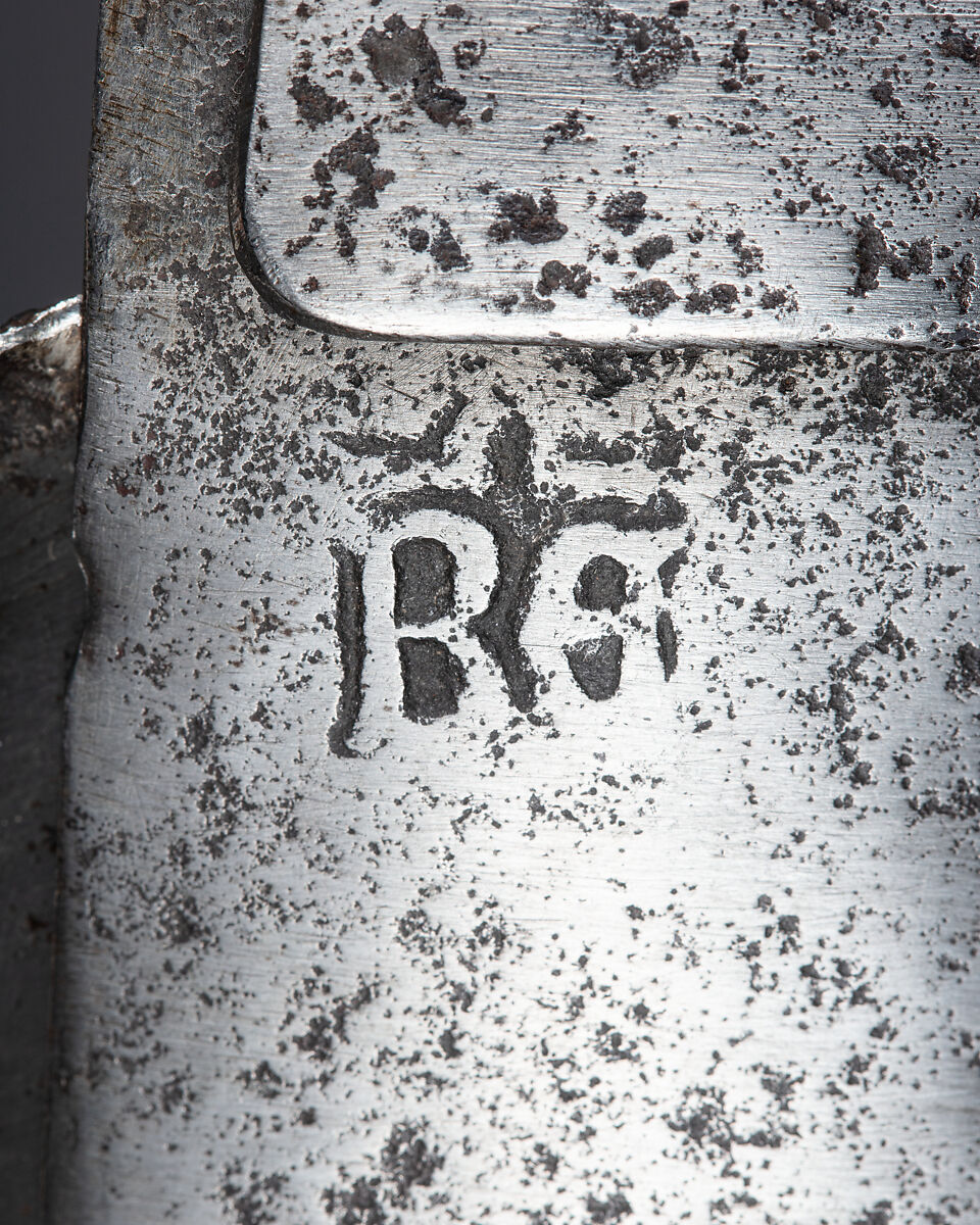 Composed Armor, Right pauldron (shoulder defense) marked by Matthes Deutsch (German, Landshut, documented 1485–1505), Steel, iron, copper alloy (latten), leather, brass, European, Italian and German