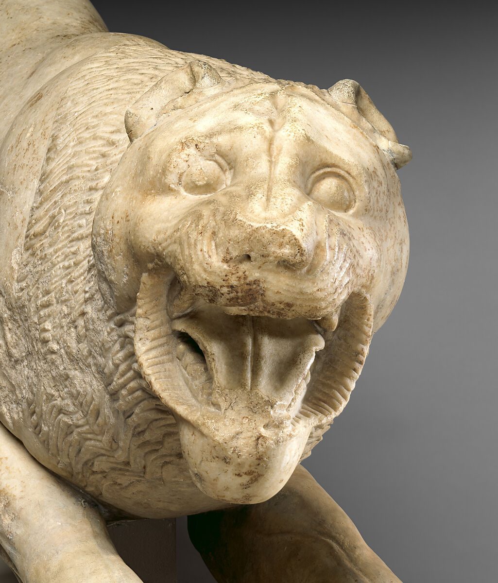 Marble statue of a lion, Marble, Parian 2, Greek