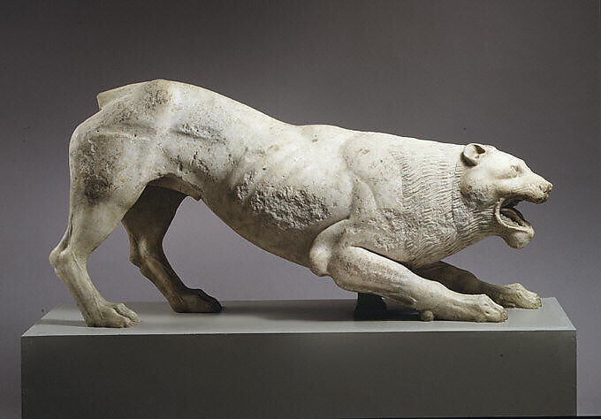 Marble statue of a lion, Marble, Parian 2, Greek