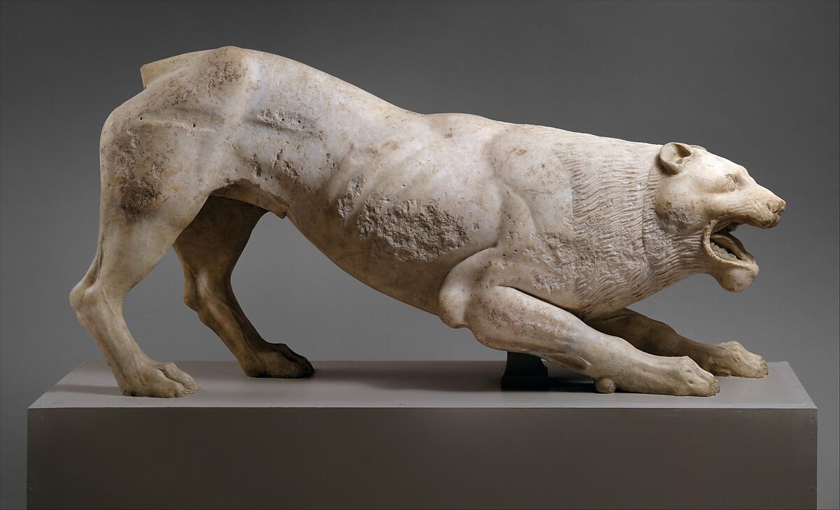 Marble statue of a lion, Marble, Parian 2, Greek 