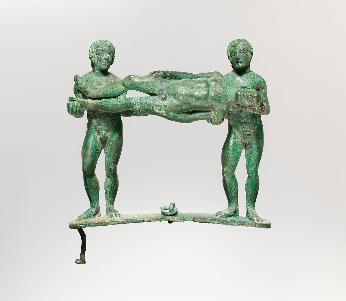 Bronze handle from a cista (toiletry box), Bronze, Praenestine 