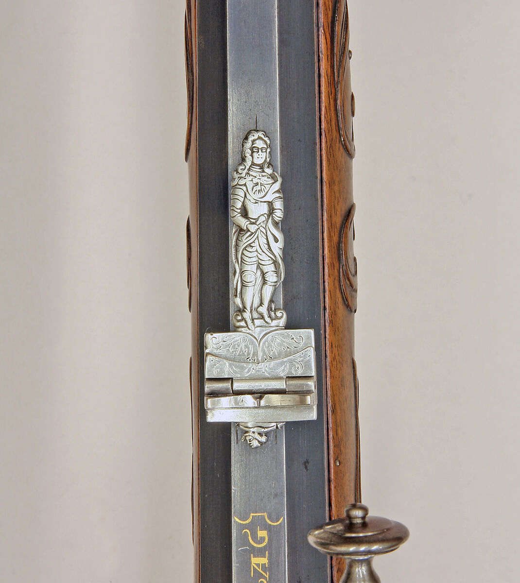 Pair of Wheellock Rifles Made for Emperor Leopold I (1640–1705), Caspar Neireiter (Bohemian, Prague, recorded 1667–ca. 1730), Steel, silver, wood (walnut), Bohemian, Prague
