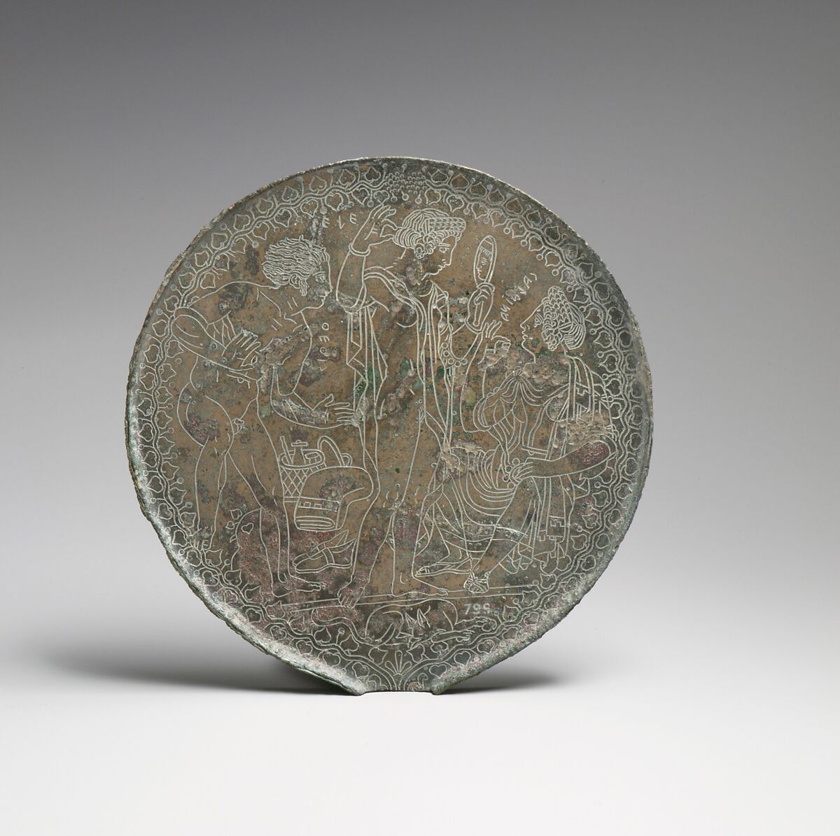 Bronze mirror, Bronze, Etruscan 