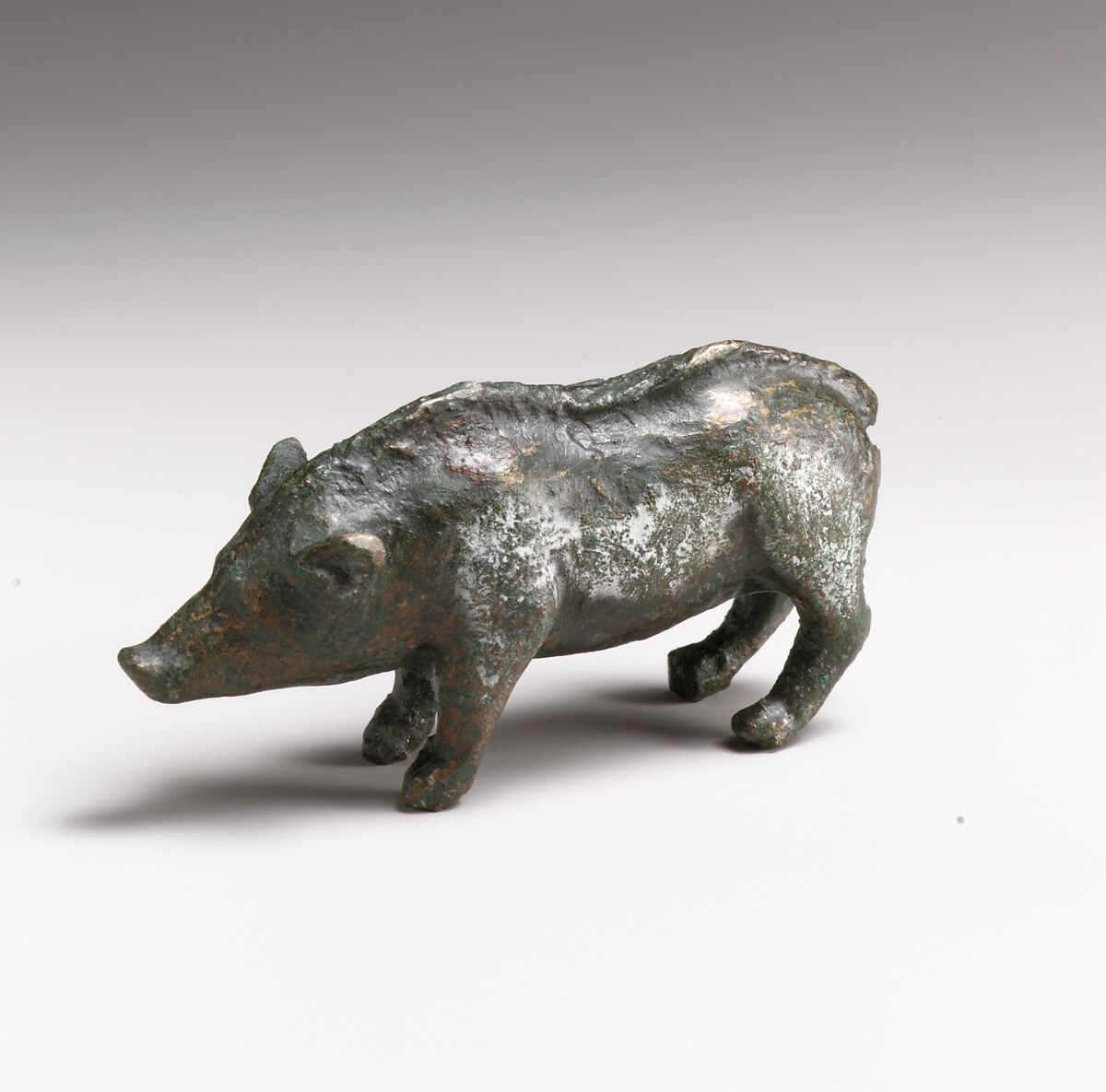 Bronze model of a cart with farmyard group, Bronze, Etruscan or Roman