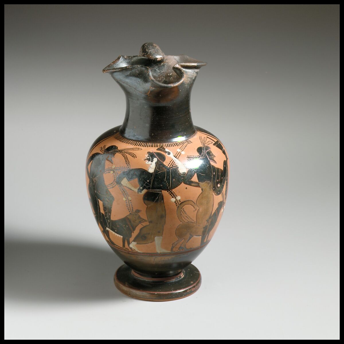 Oinochoe, Terracotta, Greek, Attic