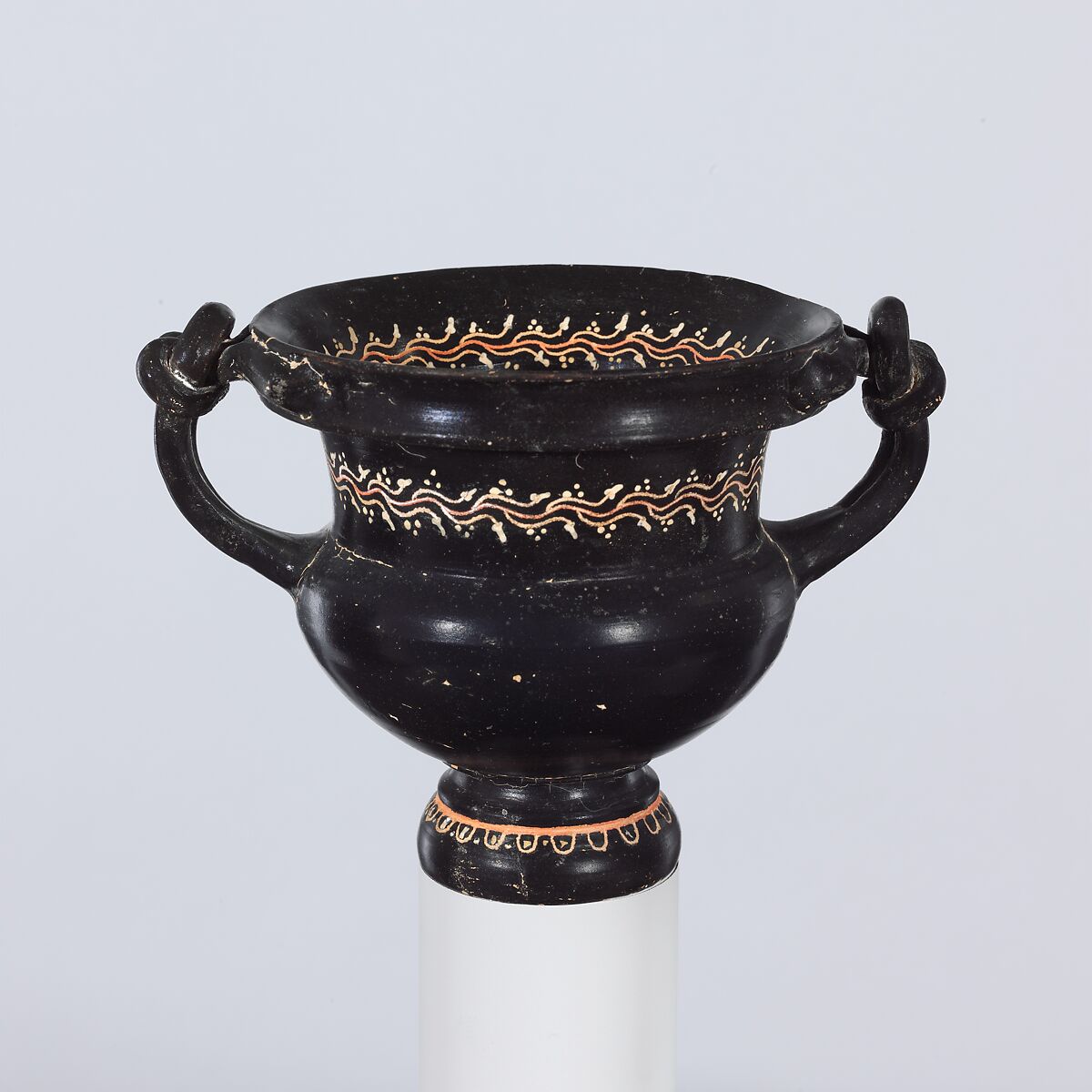 Terracotta kantharos (drinking cup), Terracotta, Greek, South Italian, Campanian, Teano 