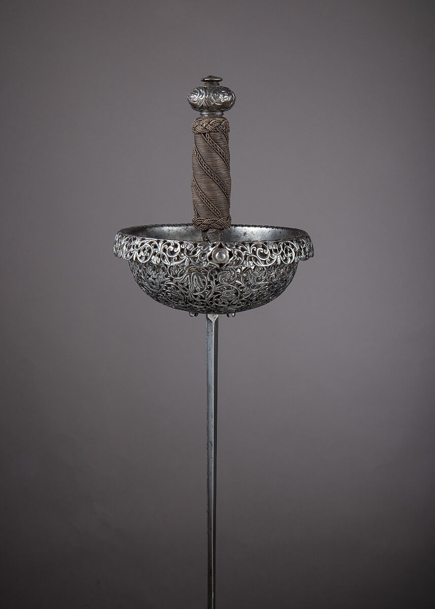 Cup-Hilted Rapier, Steel, iron, Italian, possibly Naples