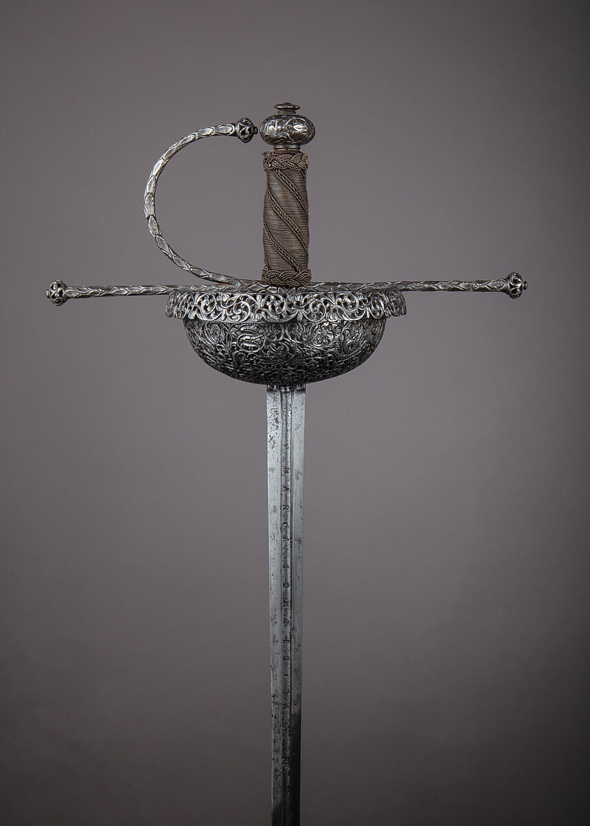 Cup-Hilted Rapier, Steel, iron, Italian, possibly Naples 