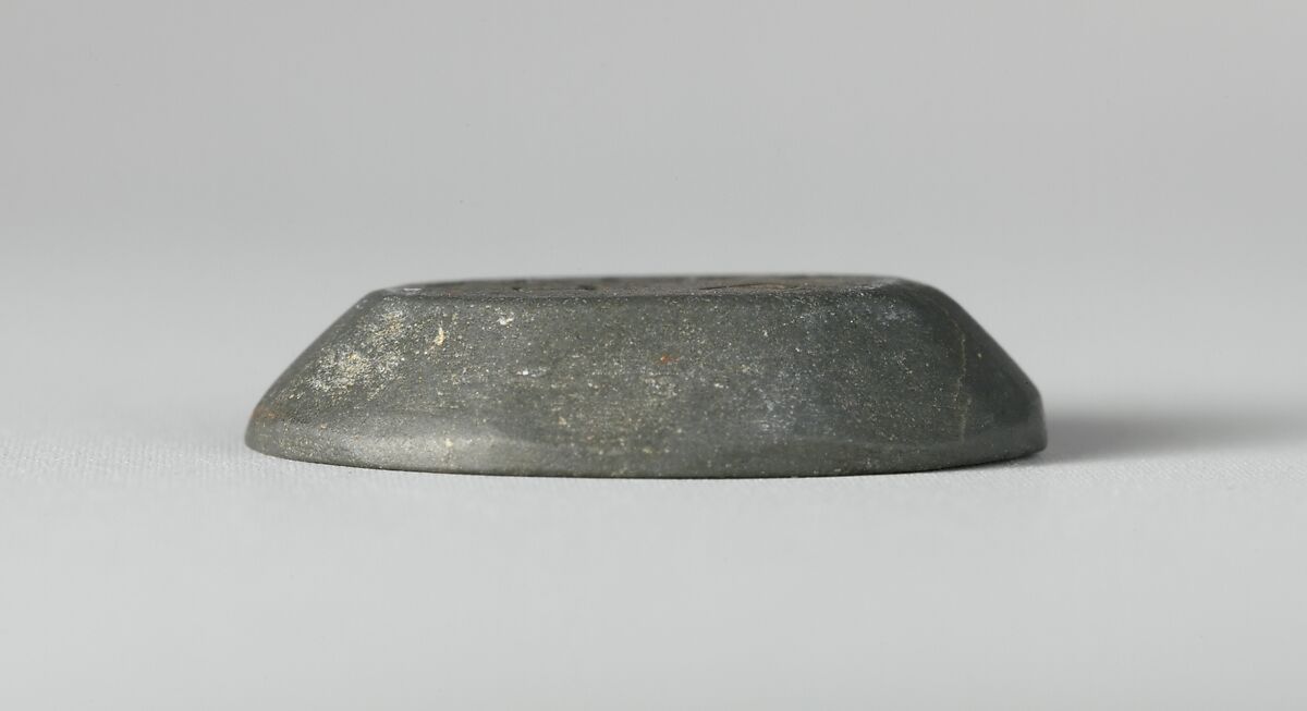 Ironstone intaglio: Snake-headed Genius, Basalt, ironstone (limonite), Roman