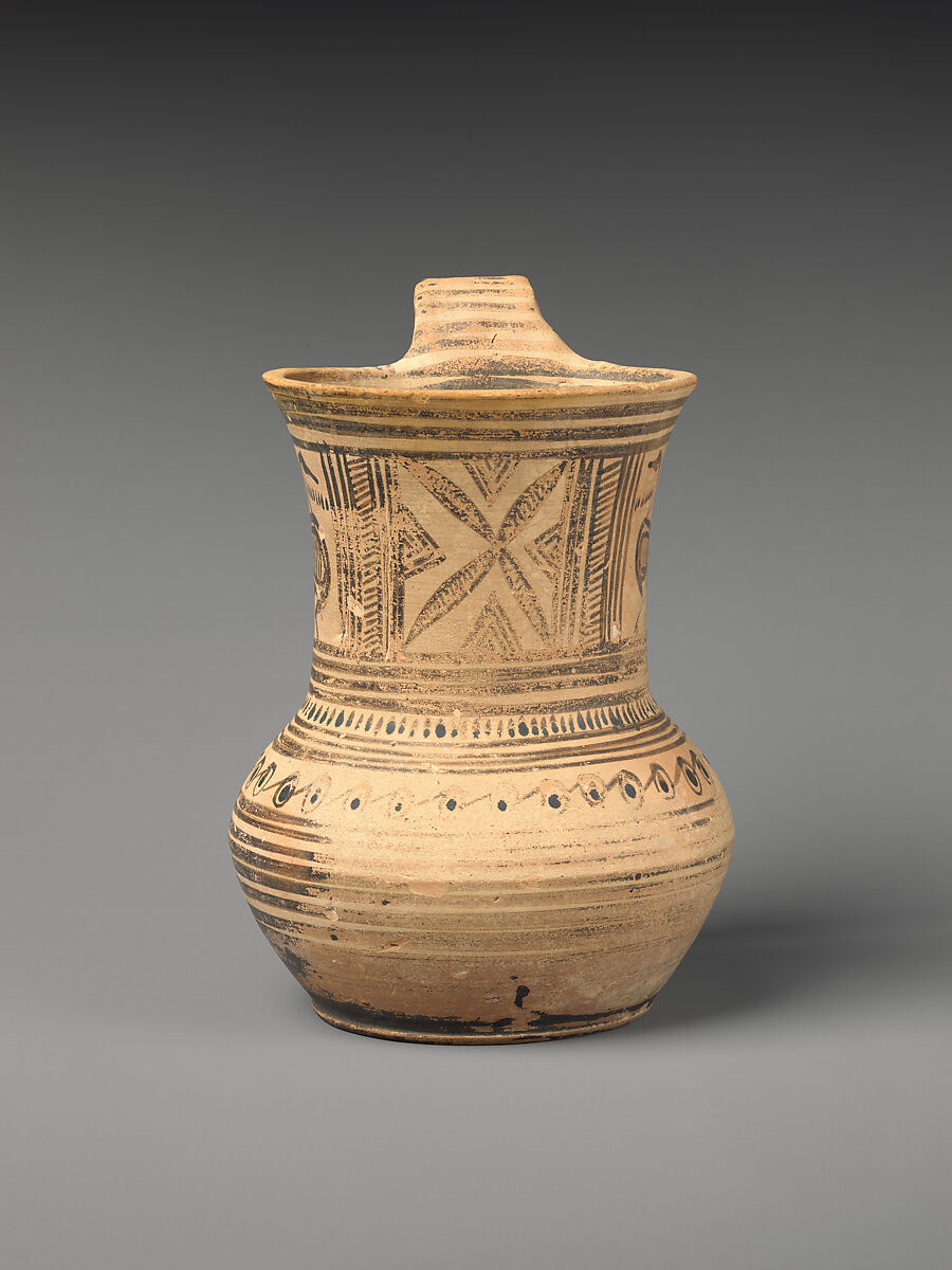 Terracotta tankard, Terracotta, Greek, Attic