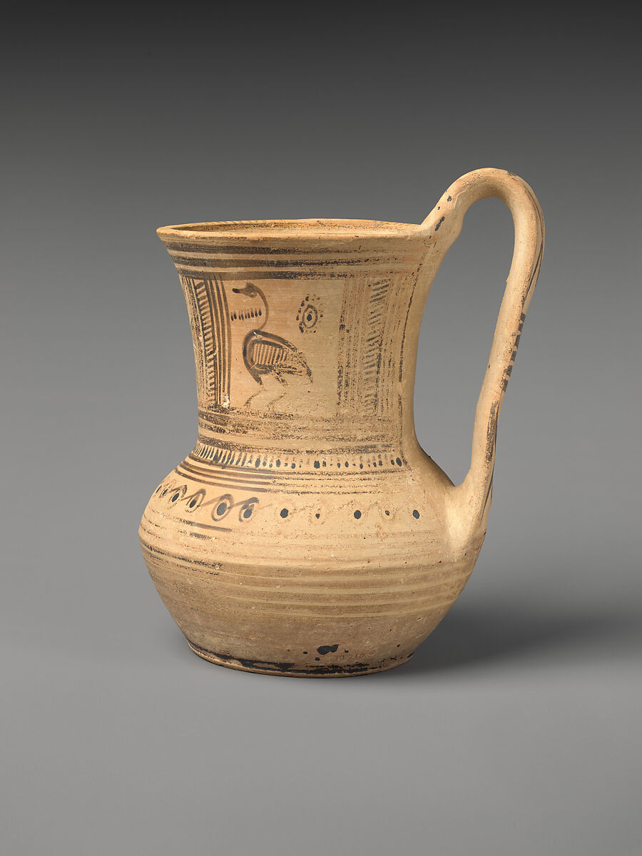 Terracotta tankard, Terracotta, Greek, Attic
