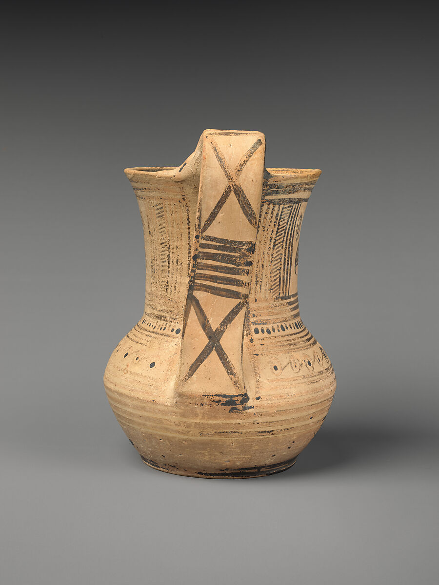 Terracotta tankard, Terracotta, Greek, Attic