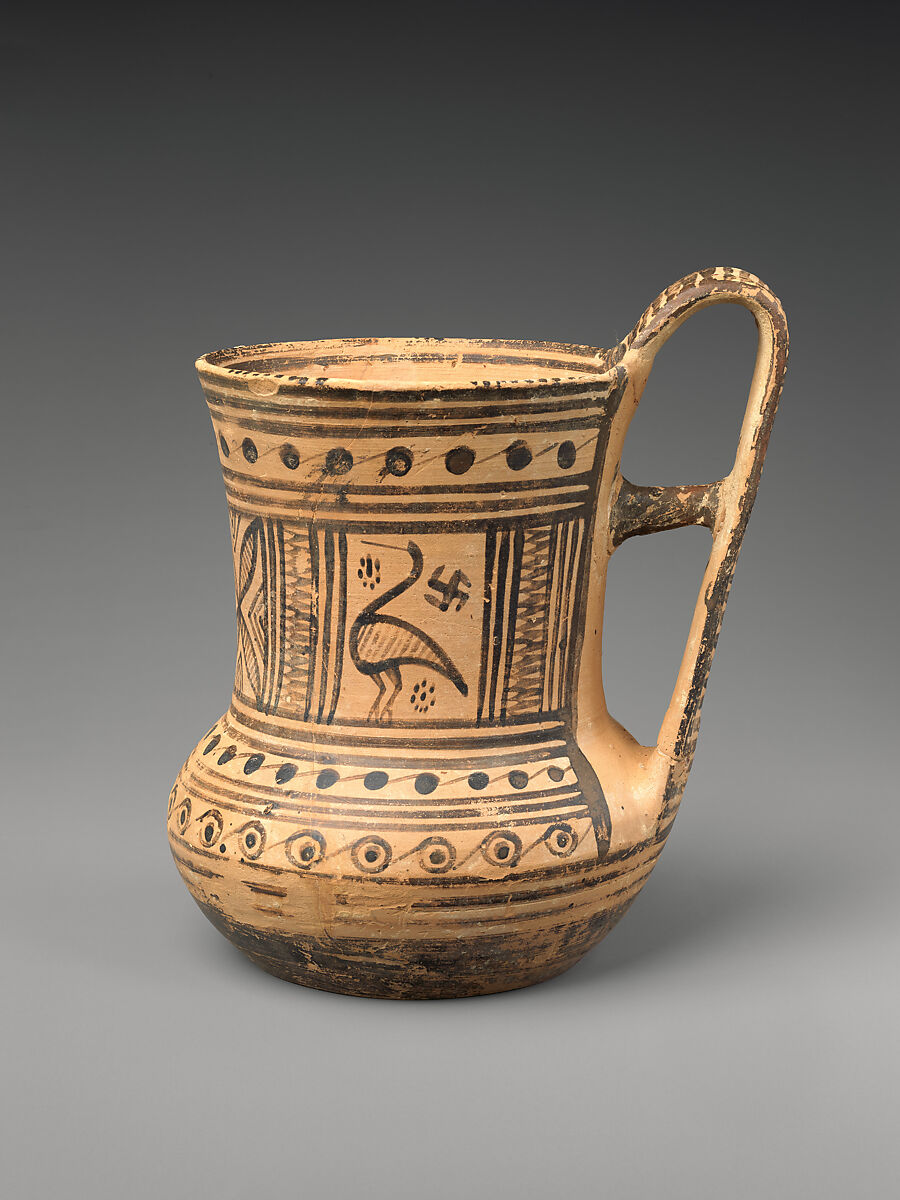 Terracotta tankard, Terracotta, Greek, Attic 